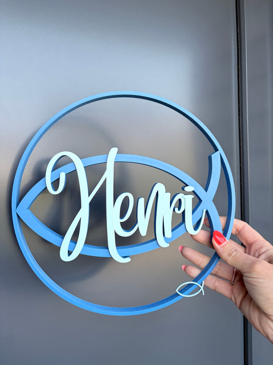 3D Kranz Fisch mit Wunschname