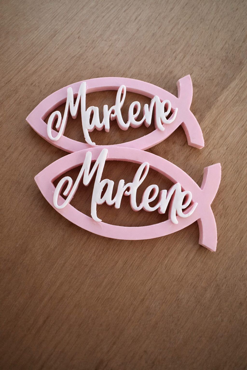 3D Kleiner Fisch mit Wunschname (6 Stk.)