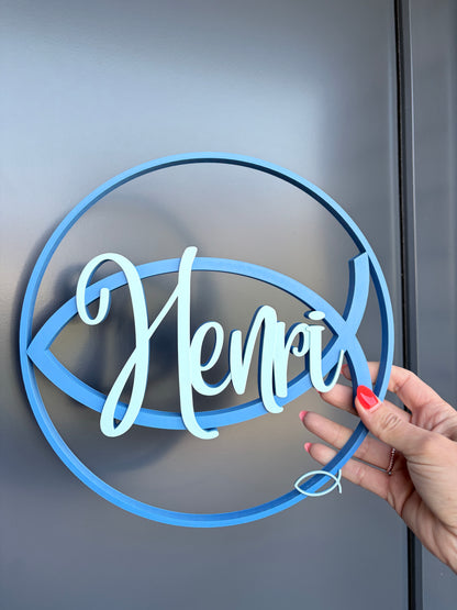 3D Kranz Fisch mit Wunschname