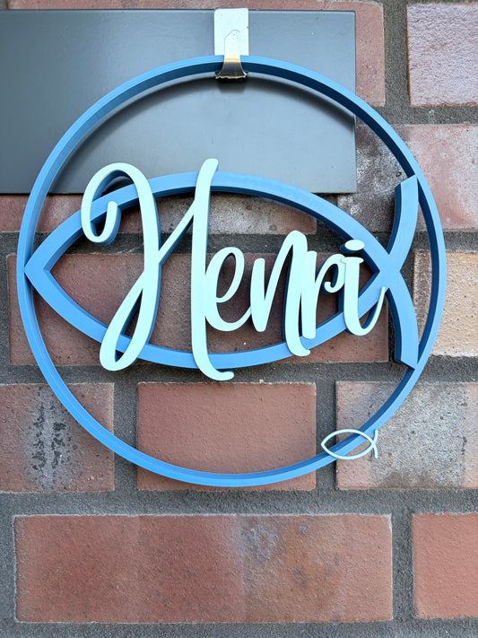 3D Kranz Fisch mit Wunschname