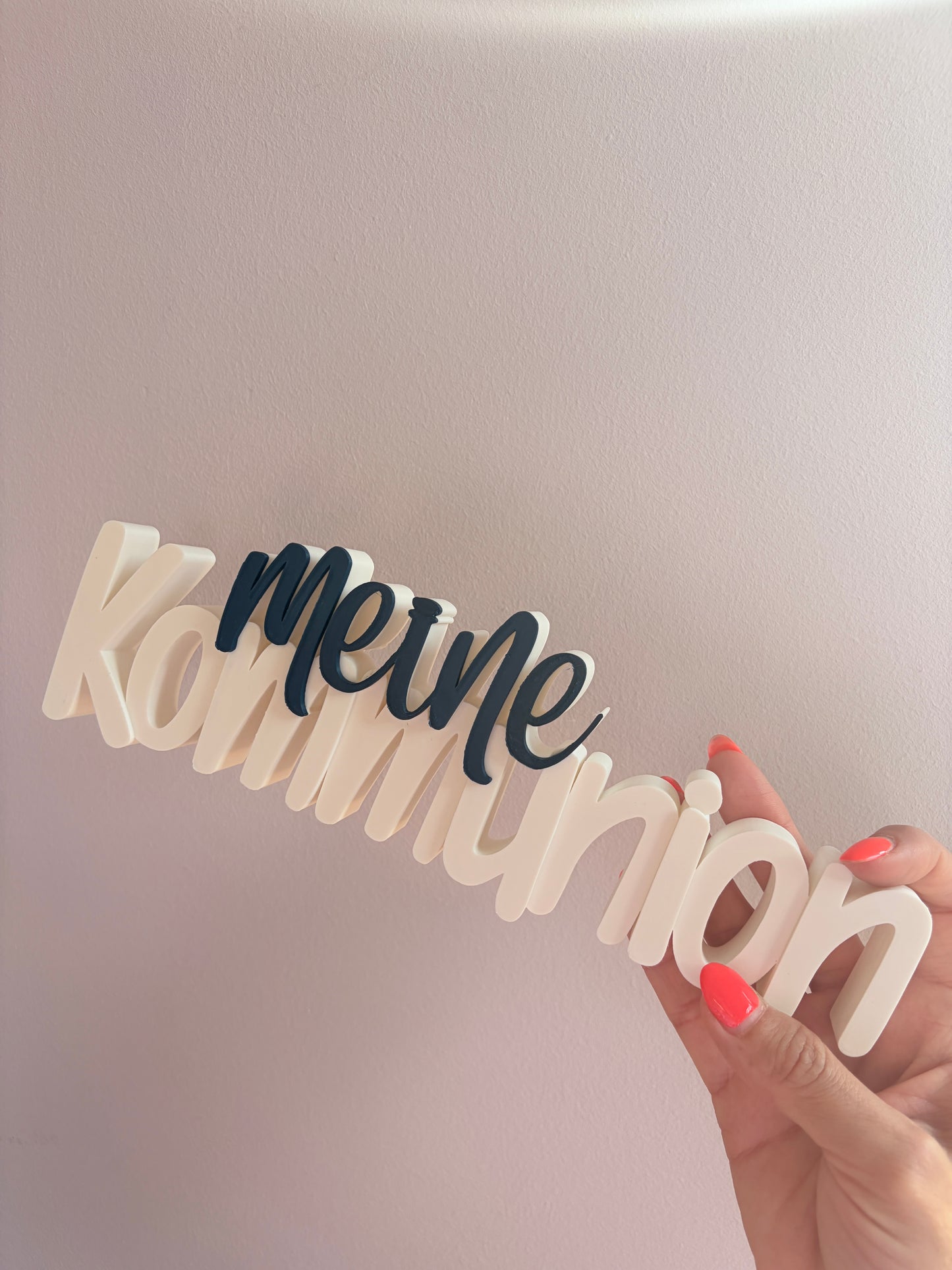 3D Schriftzug „Meine Kommunion“ (Personalisierbar)
