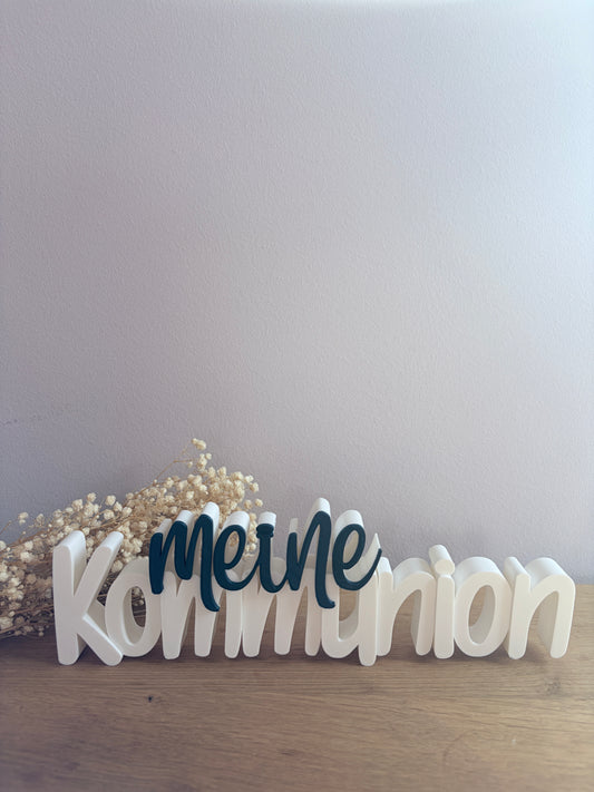 3D Schriftzug „Meine Kommunion“ (Personalisierbar)